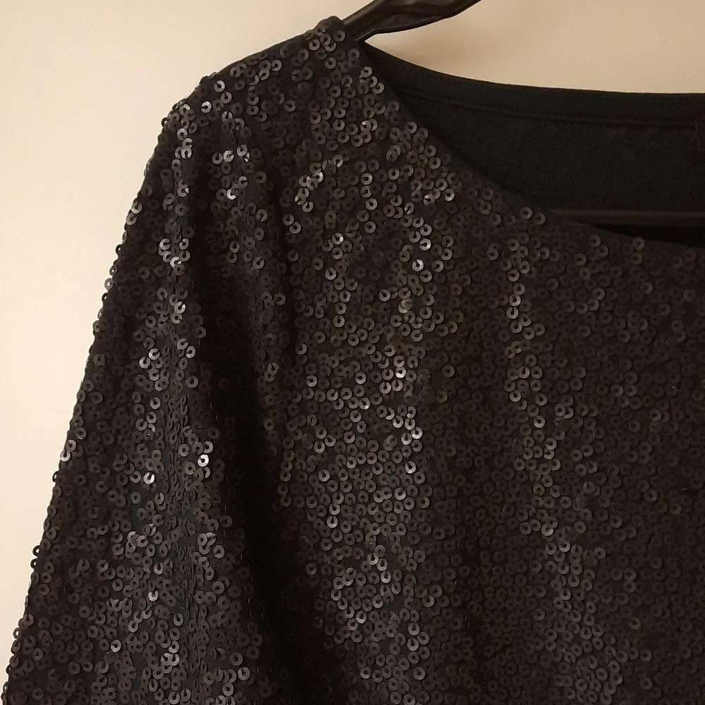 J. Crew Faded Black Sequin Top